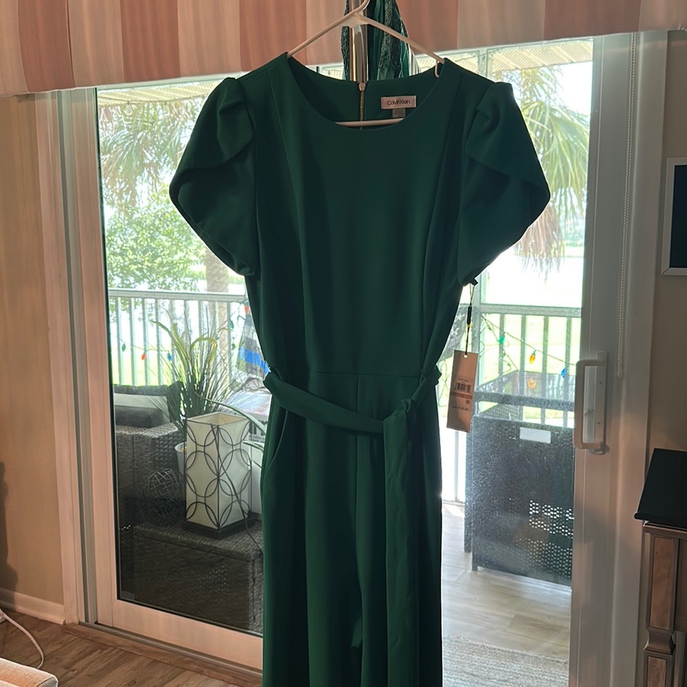 COPY - SALE Calvin Klein wide leg jumpsuit never wore,weeding guest outfit,green